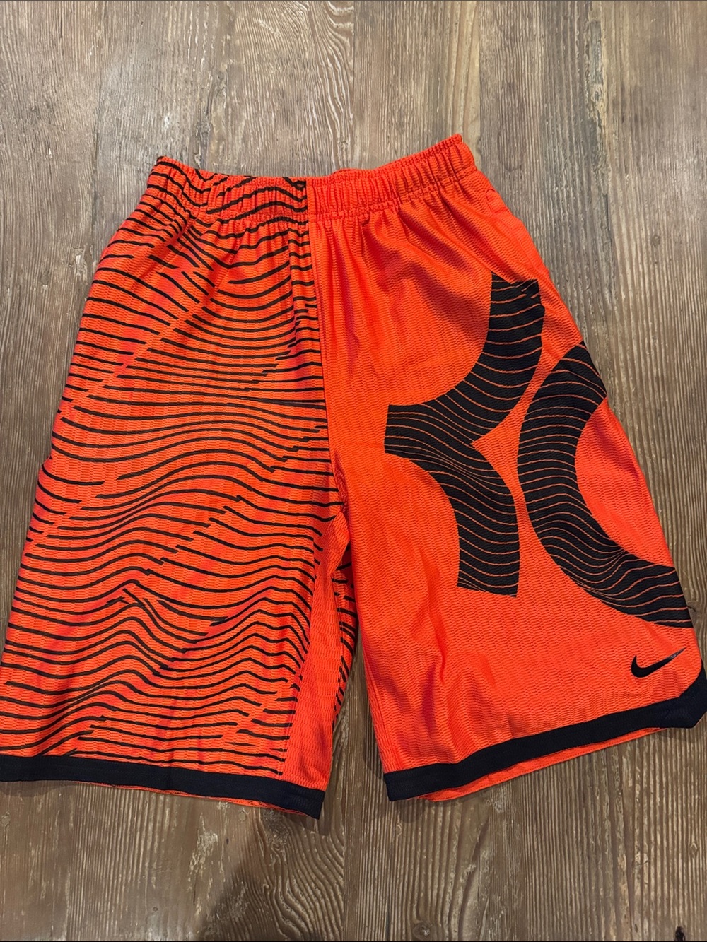 Nike KkD Dri-Fit Orange and Black Patterned basketball Athletic Shorts